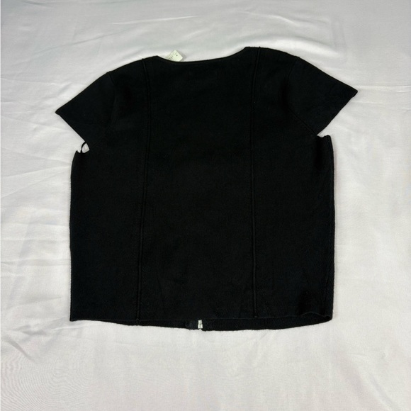 Anthropologie Black Knit Top with Zipper - Picture 4 of 9